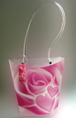 O plástico impresso costume das flores frescas do presente leva sacos, sacos de portador florais